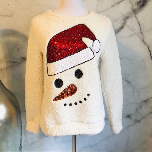Chance or Fate Sweaters - Chance or Fate NWT Sequin Snowman Sweater Sz. S